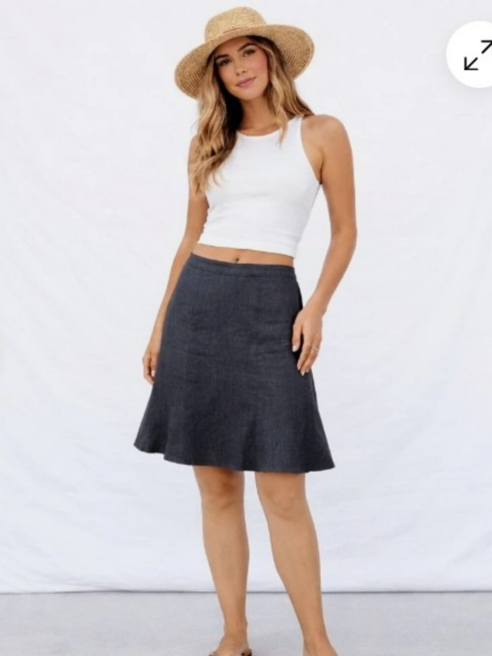 Chaps Ralph Lauren 100% Linen Trumpet Skirt 10